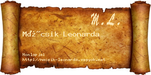 Mácsik Leonarda névjegykártya