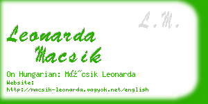 leonarda macsik business card
